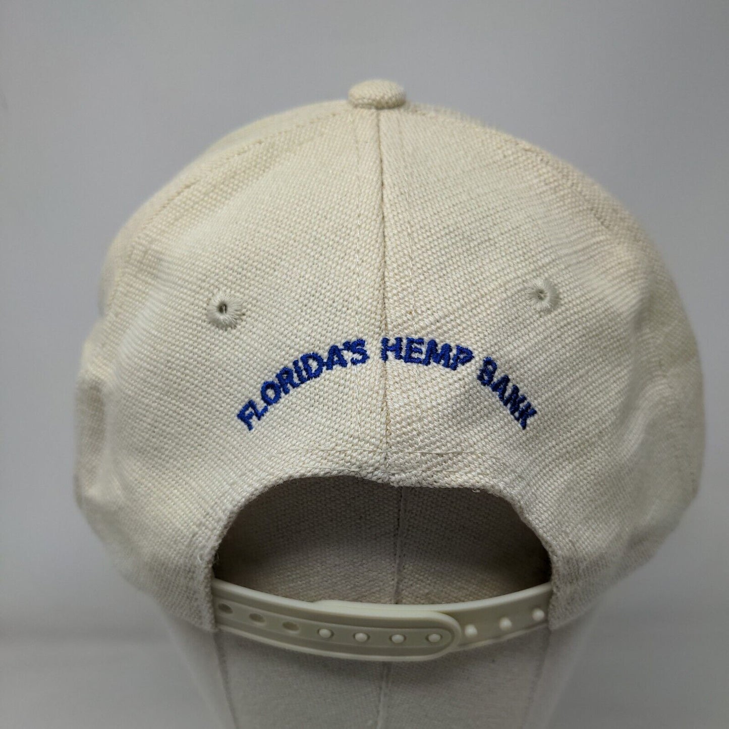 FLC Bank Florida's Hemp Bank Strapback Hat Tan One Size Adjustable Econscious