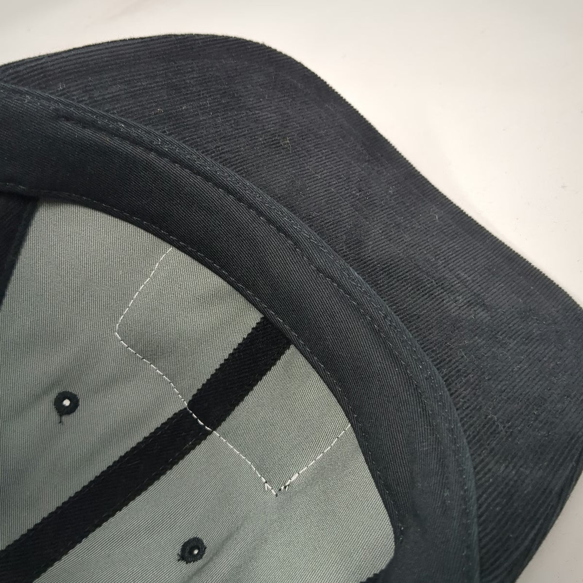 Richardson Snapback Hat Black One Size Corduroy BVR Logo Patch 6 Panel