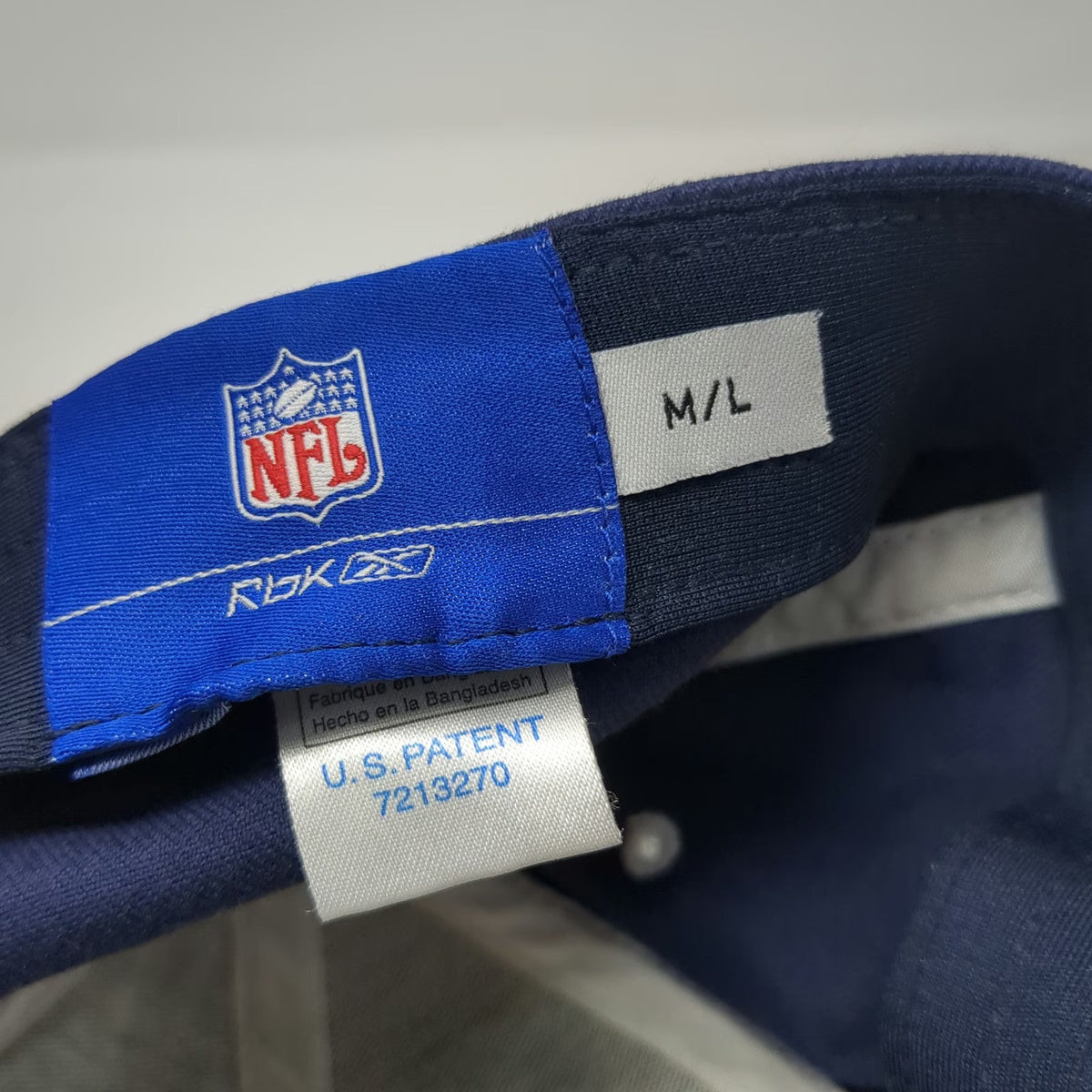 Reebok NFL Chargers Cap Gray Blue L Stretch Fit Embroidered Contrast Stitching