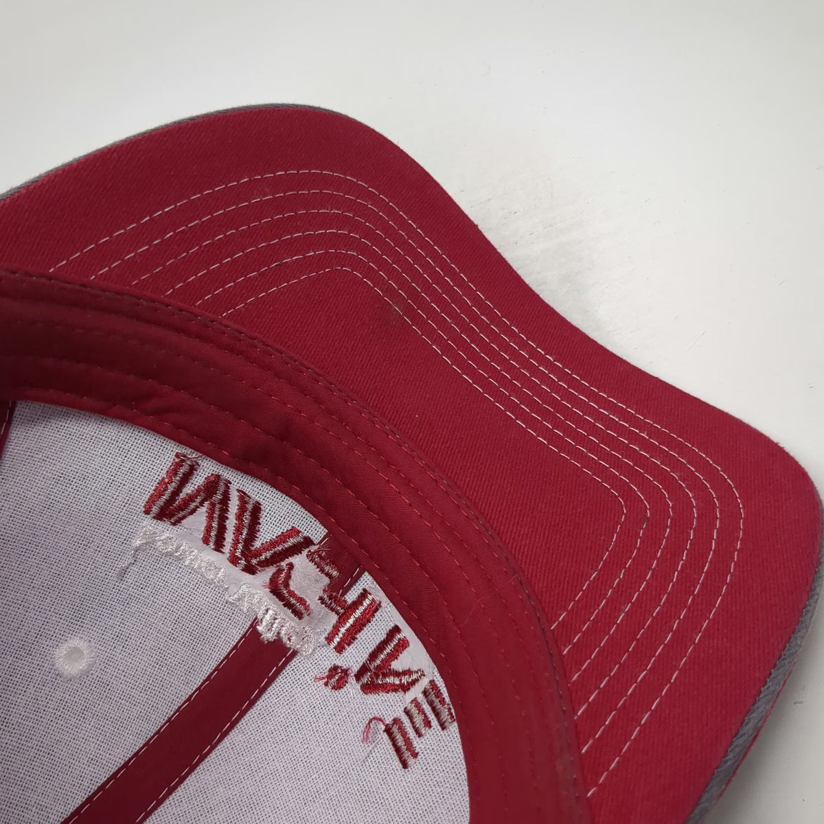 Sportsman Baseball Cap Red One Size Lower Valley Machine Shop Hat Stitching