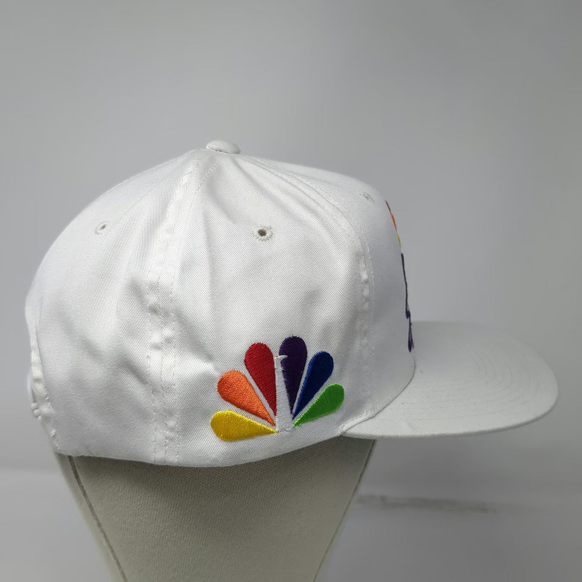 Sports Specialties NBC Sports 5 Panel White Hat Snapback Side Logo Vintage W/Tag