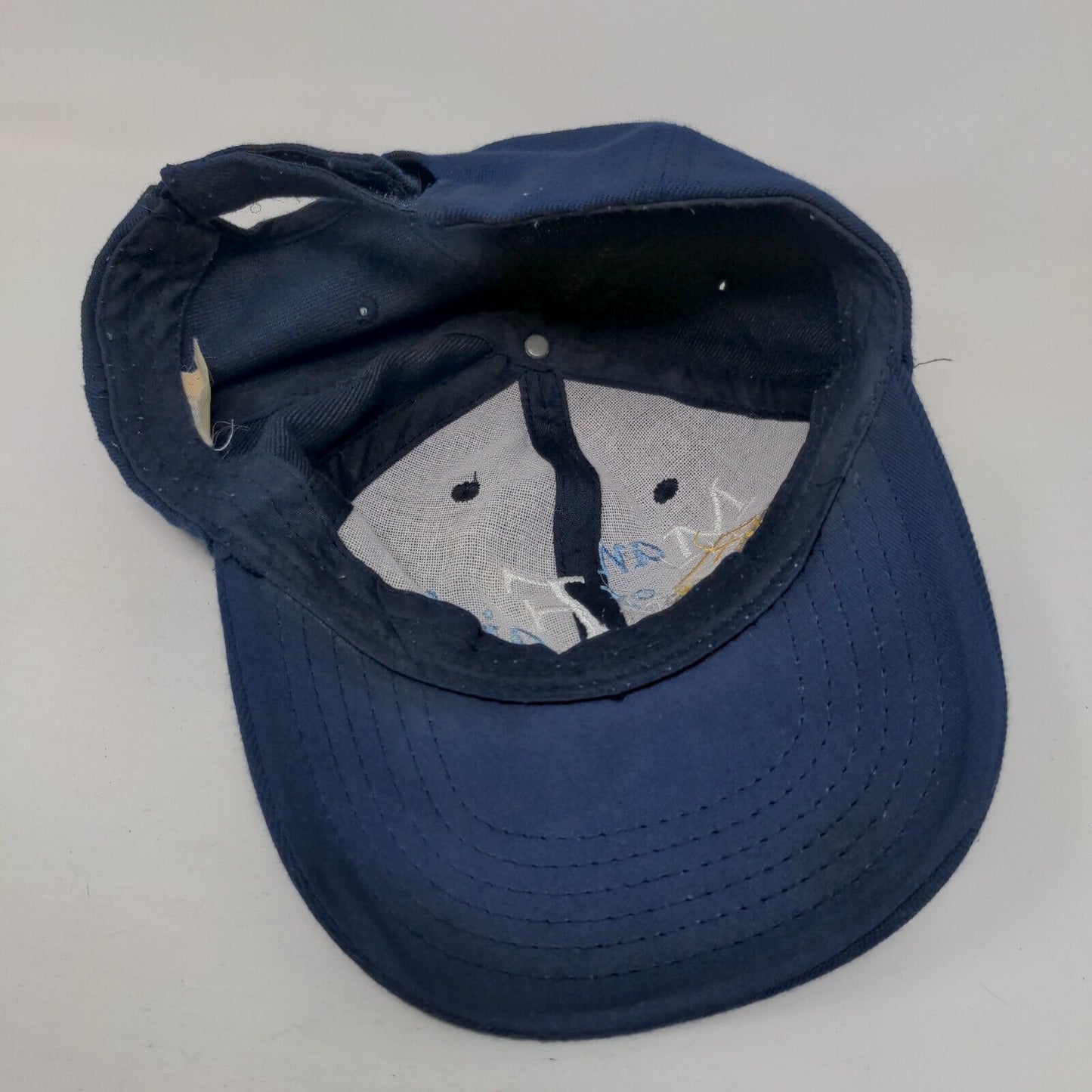 Man Of Faith Strapback Hat Blue One Size Embroidered Adjustable 6 Panel