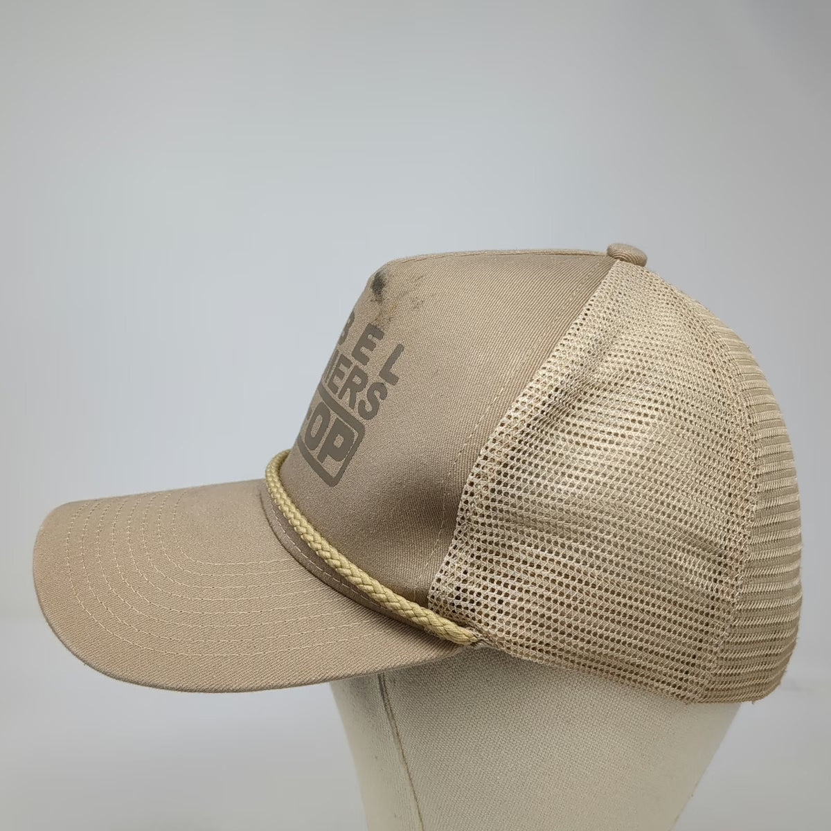 Cobra Rebel Farmers Co-Op Trucker Hat Beige One Size Snapback Rope Mesh