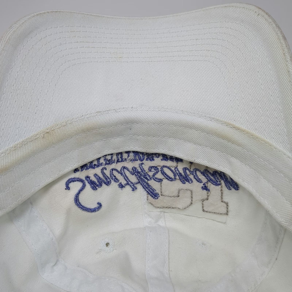 Perrin Smithsonian Institution White One Size Baseball Cap Slideback Hat Cotton