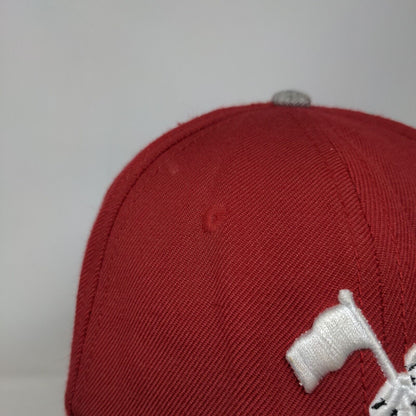 Baseballism Fitted Hat Red Size 7 3/8 Embroidered Patriotic Vented Holes