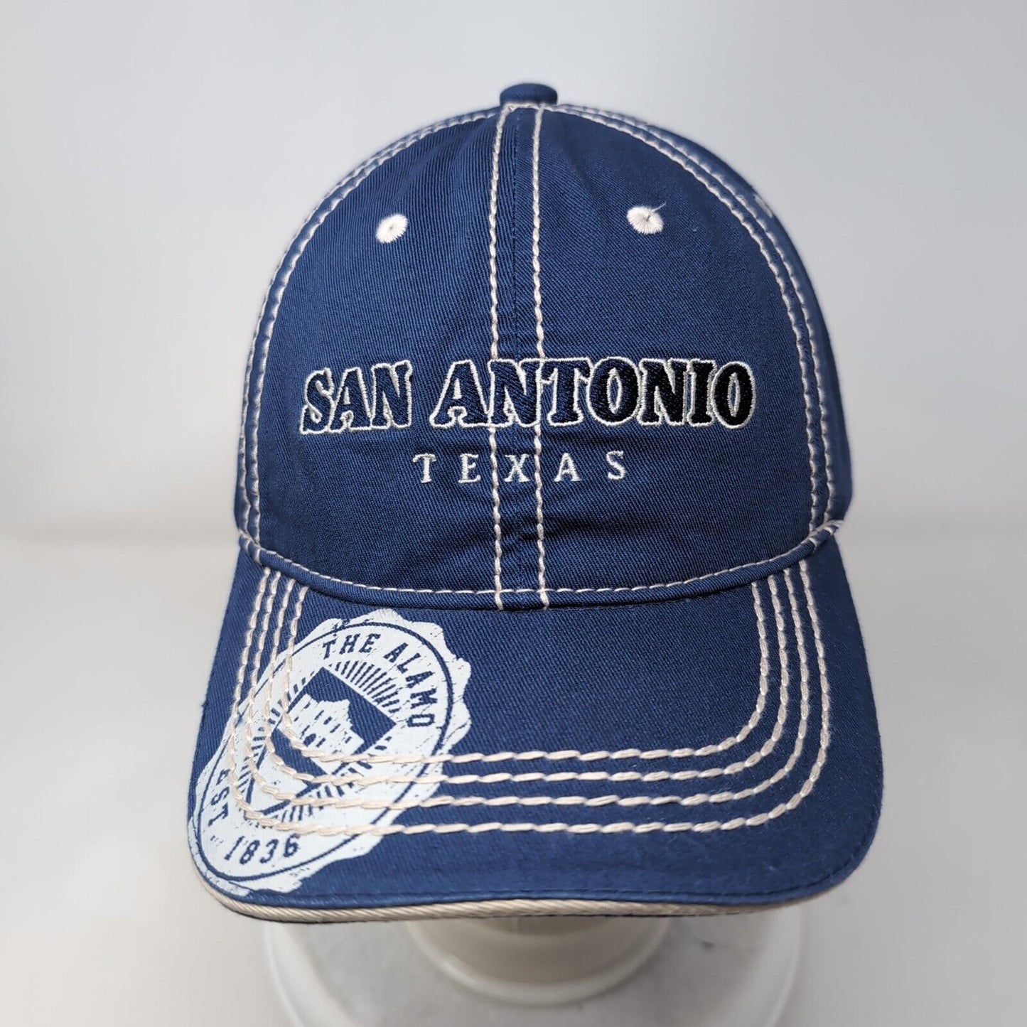 San Antonio Texas The Alamo Est. 1836 Blue OS Adjustable Embroidered 6 Panel