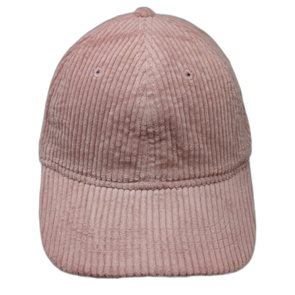 Pink Baseball Cap One Size Corduroy Adjustable Strapback Solid Blank 6 Panel Hat