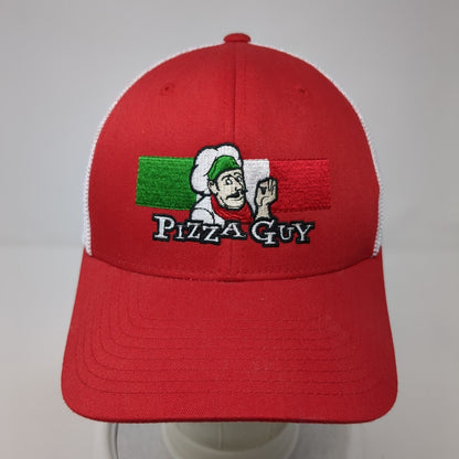 Pizza Guy Fitted Trucker Hat Red S/M Mesh Back Flexfit Port Authority