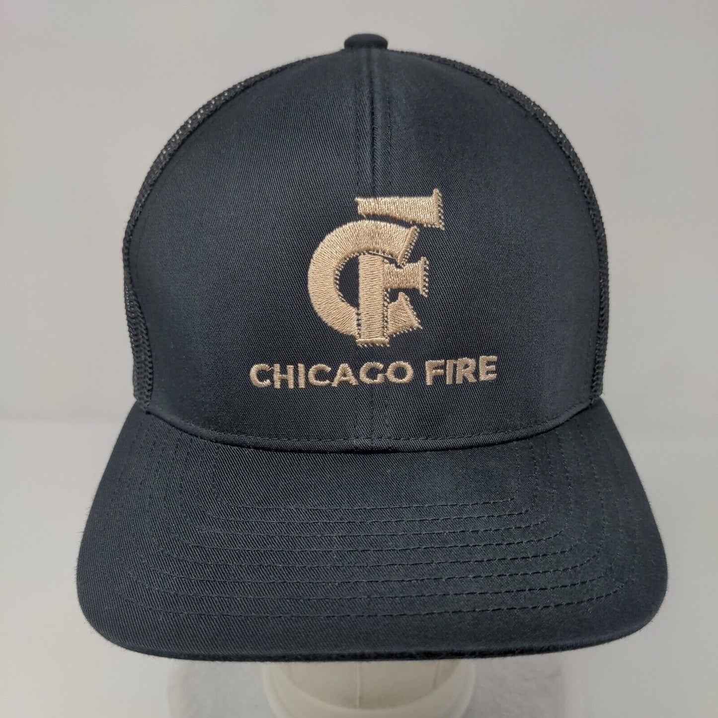 CF Chicago Fire Snapback Mesh Back Trucker Hat Black OSFA Embroidered