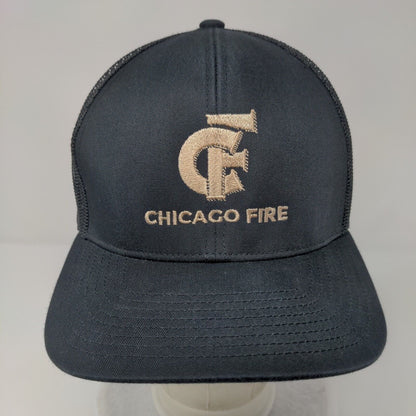 CF Chicago Fire Snapback Mesh Back Trucker Hat Black OSFA Embroidered