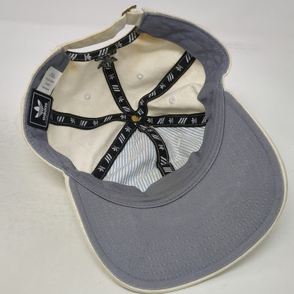 Adidas Baseball Cap Beige Black OSFM Trefoil Logo Strapback Gray Underbrim Hat