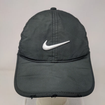 Nike Strapback Hat Gray OSFM Laser Cut Heritage 86 Dri-Fit 6 Panel