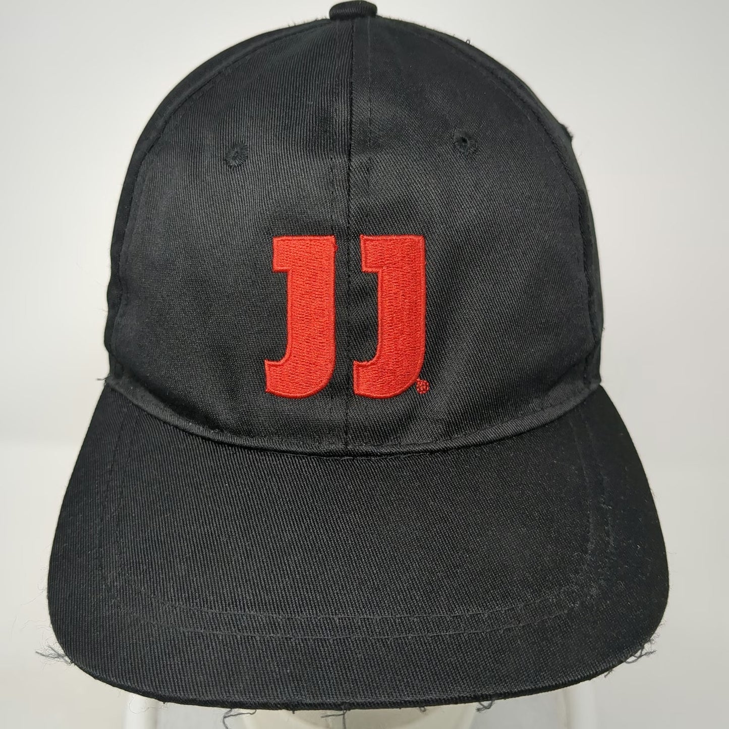 Jimmy John's Snapback Hat Black OSFM Red JJ Logo Polyester Embroidered 6 Panel