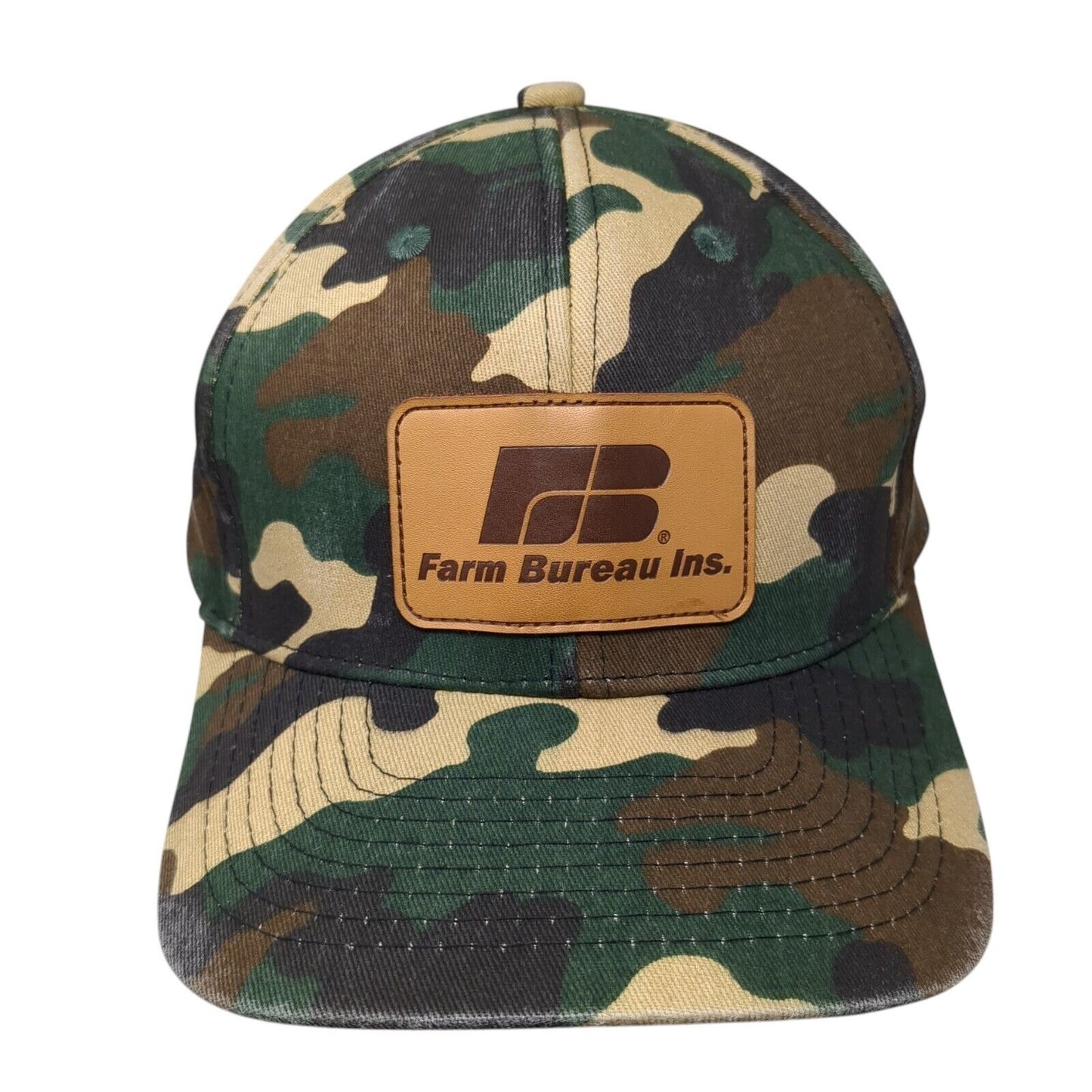 Farm Bureau Ins. Patch Snapback Hat Camouflage One Size Adjustable