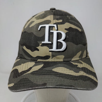 New Era Men's Fitted Hat Camo Size M-L Embroidered Tampa Bay Rays MLB 39Thirty