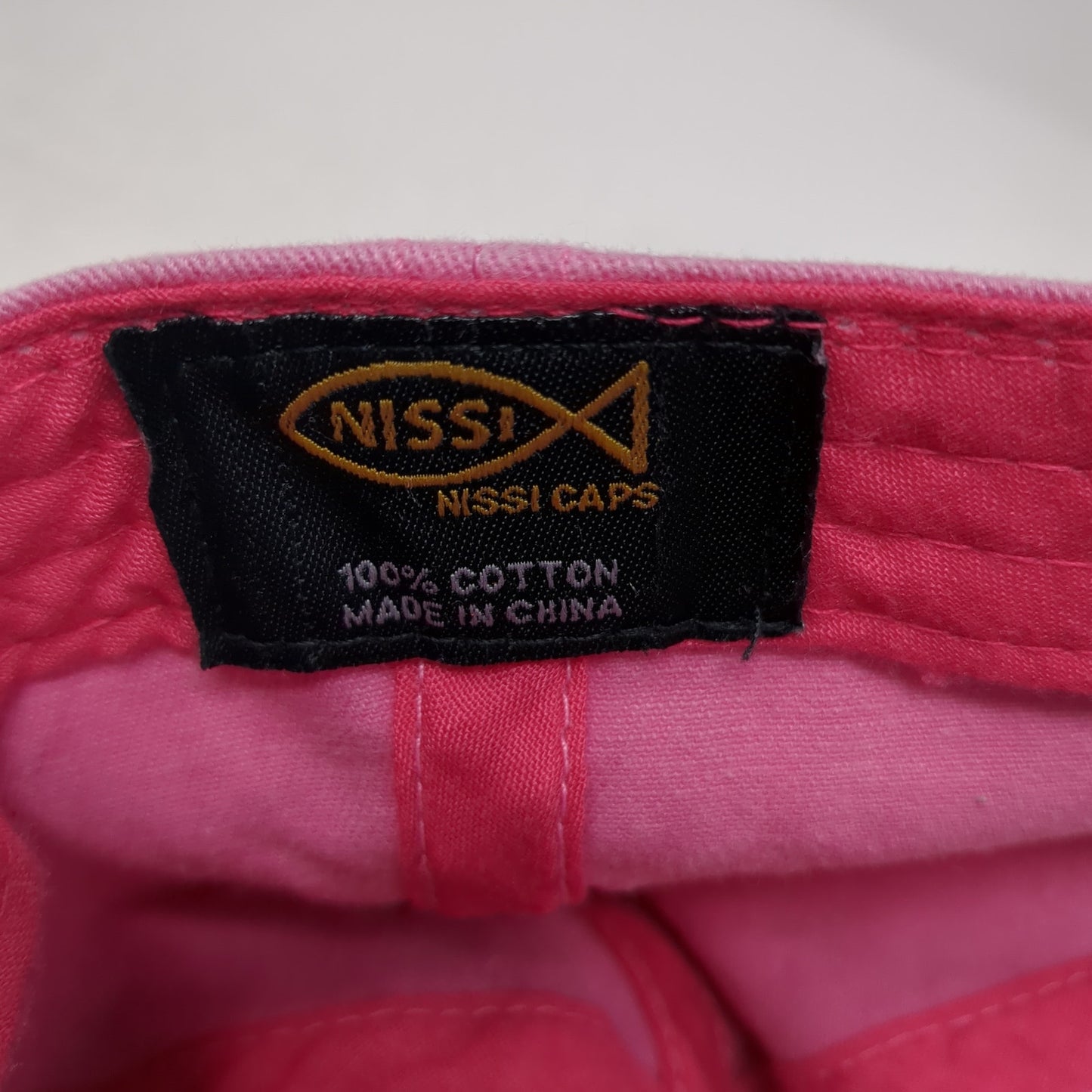 Nissi Caps Slideback Hat Pink One Size Adjustable Solid Outdoor Blank