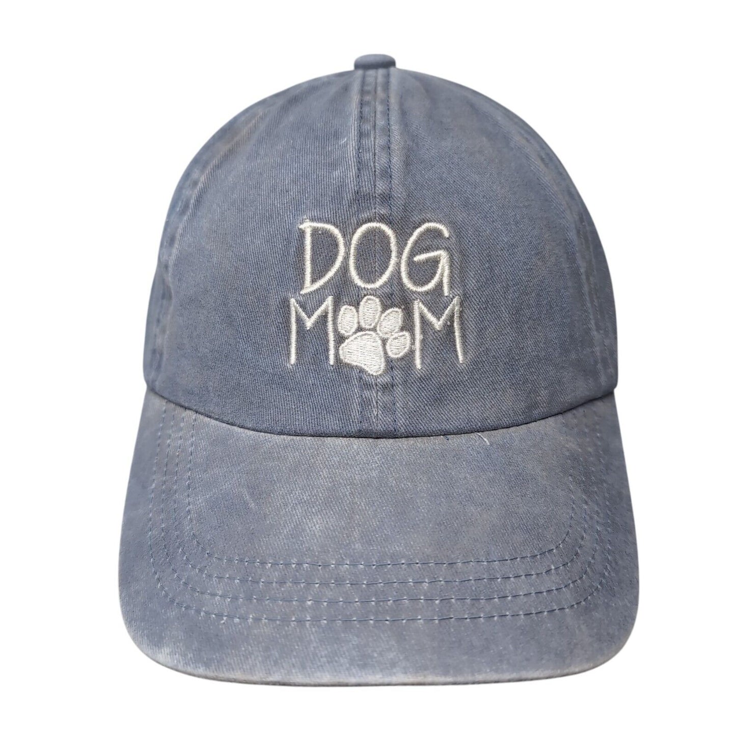 Dog Mom Slideback Hat Blue OSFM Adjustable Embroidered David And Young Cotton