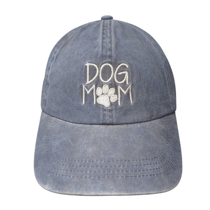 Dog Mom Slideback Hat Blue OSFM Adjustable Embroidered David And Young Cotton
