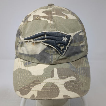 47 Brand NFL New England Patriots Cap Green L Camo Raw Edge Patch Franchise Hat