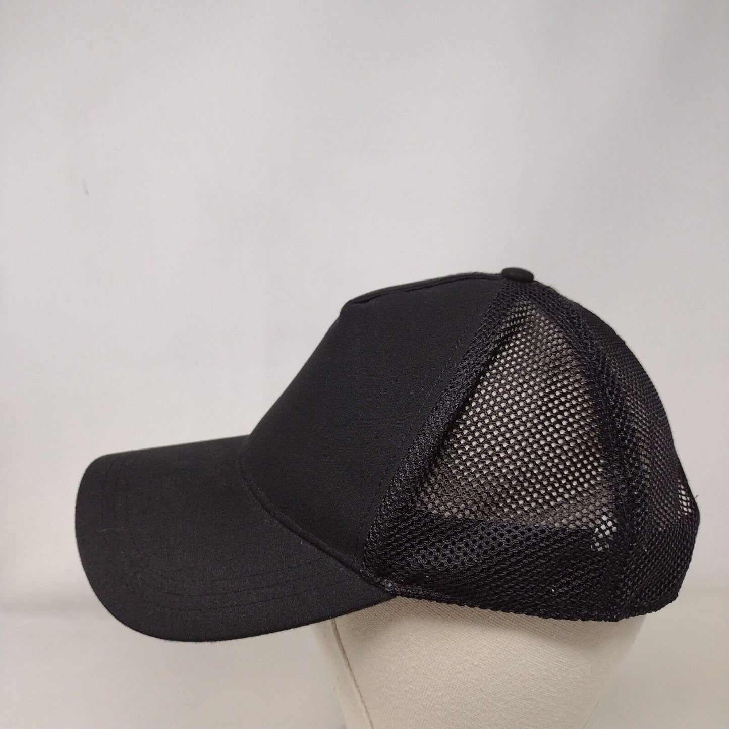 Gaiam Snapback Trucker Hat Black One Size Adjustable Mesh Back Blank