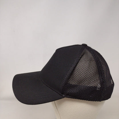 Gaiam Snapback Trucker Hat Black One Size Adjustable Mesh Back Blank