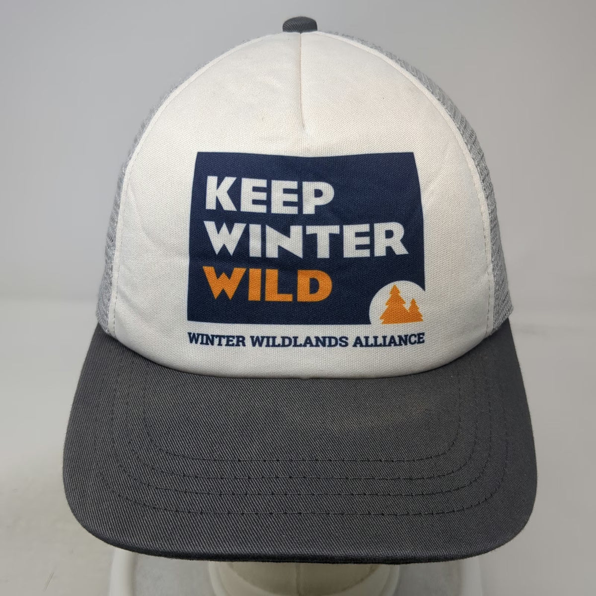 Ambler Trucker Hat Gray One Size Mesh Back Keep Winter Wild Snapback Wildlands