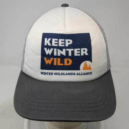 Ambler Trucker Hat Gray One Size Mesh Back Keep Winter Wild Snapback Wildlands