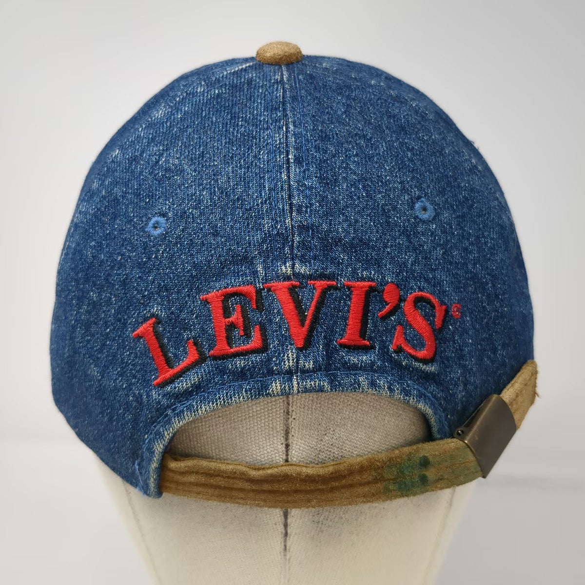Levi's Baseball Cap Blue One Size Strapback Denim Suede Brim American Legend Hat