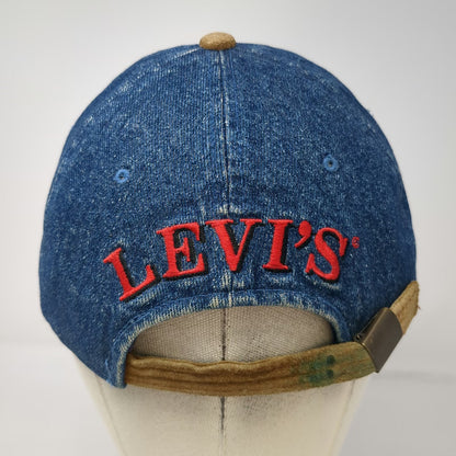 Levi's Baseball Cap Blue One Size Strapback Denim Suede Brim American Legend Hat