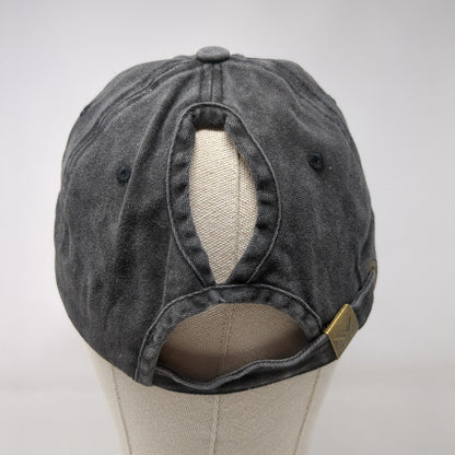 Happy Camper Slideback Hat Ponytail Gray OSFA Adjustable Waldeal