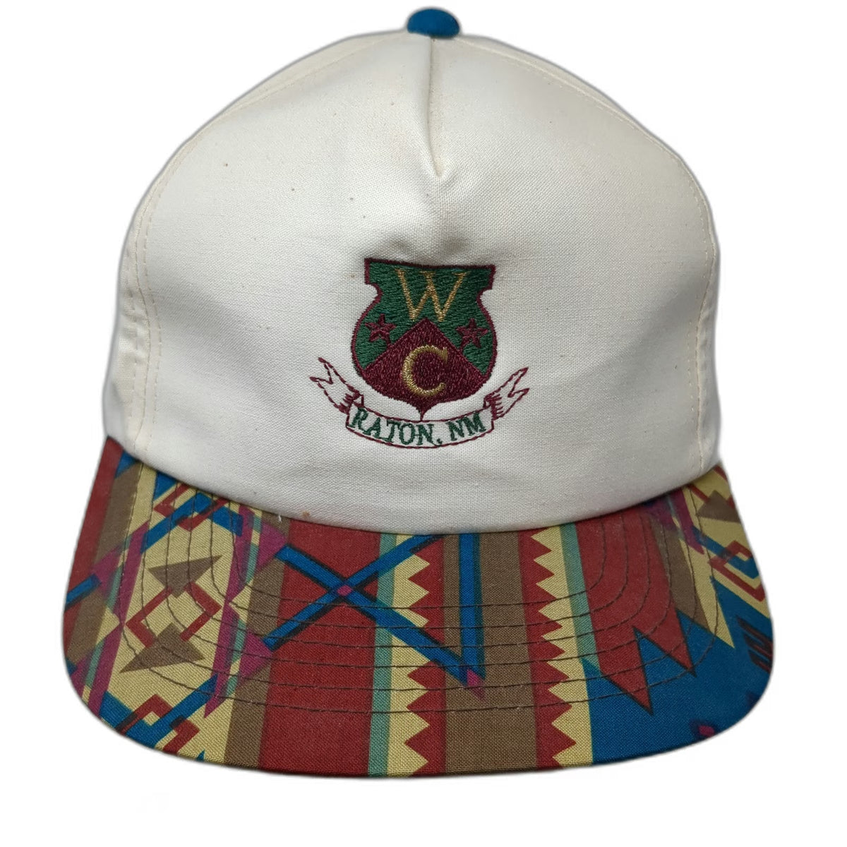 Logo Stars 5 Panel White One Size Hat Whittington Center Aztec Patterned Brim