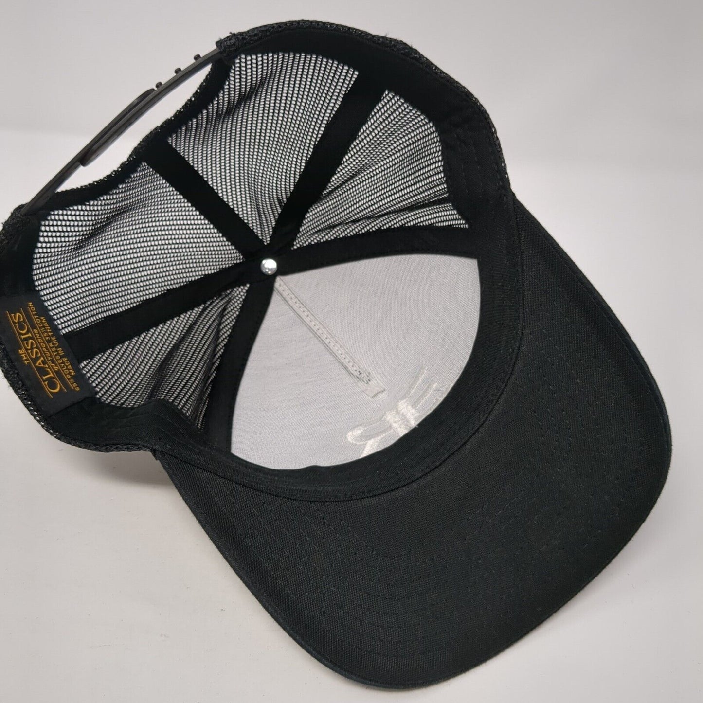 ER Snapback Trucker Hat Black One Size Adjustable Embroidered Classics Yupoong