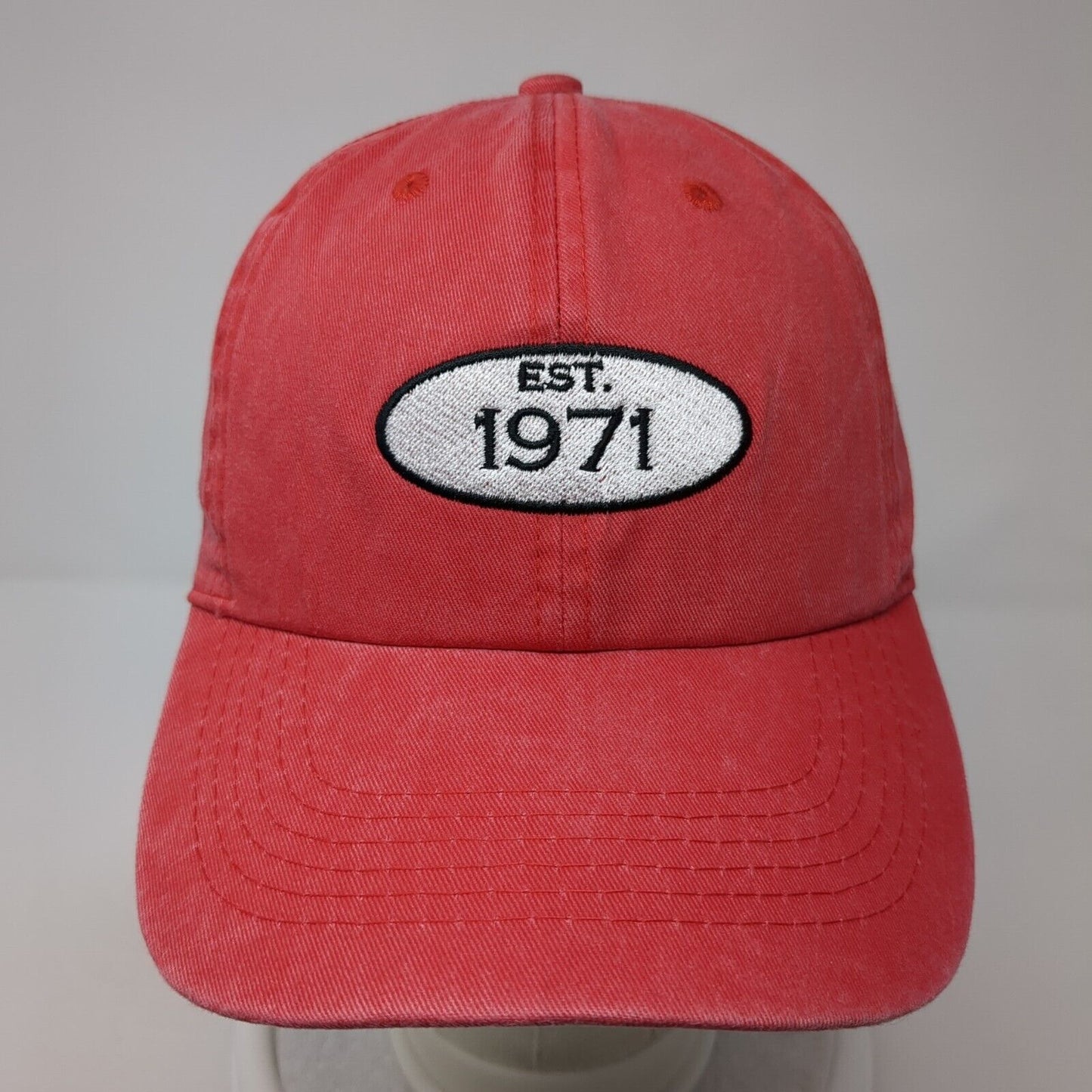 Est. 1971 Slideback Hat Red One Size Adjustable Embroidered Trendy