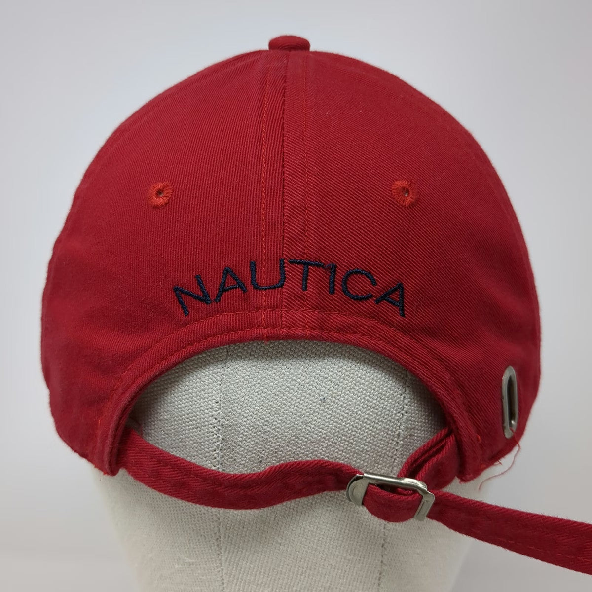 Nautica Baseball Cap Red Blue One Size Embroidered Slideback Cotton Patch Hat
