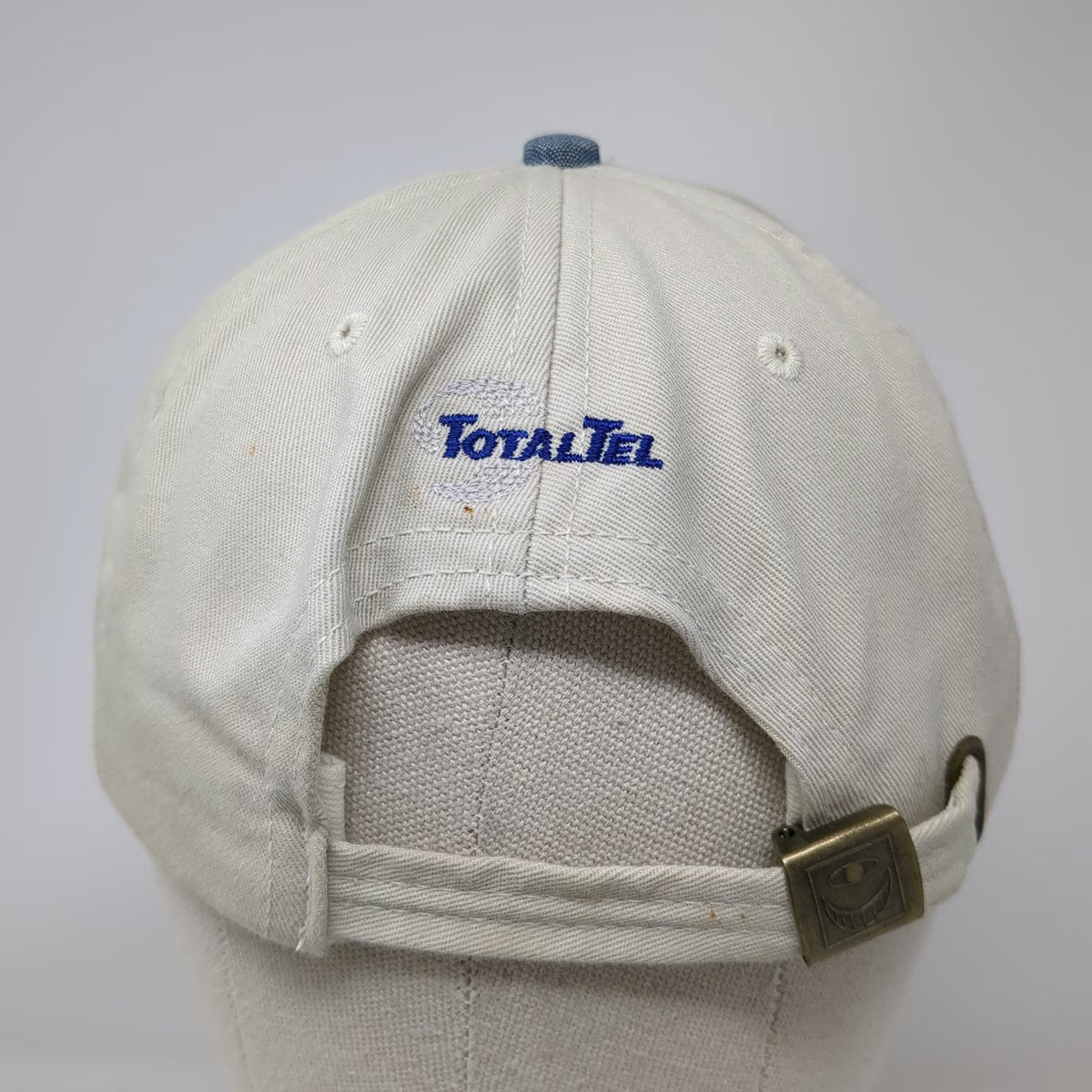 New Jersey Headwear TotalTel Baseball Cap Beige Blue One Size Denim Brim USA Hat