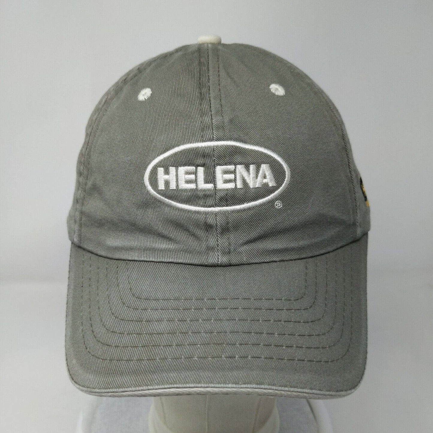Helena Strapback Hat Gray One Size Adjustable Embroidered 6 Panel