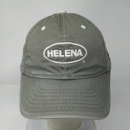 Helena Strapback Hat Gray One Size Adjustable Embroidered 6 Panel