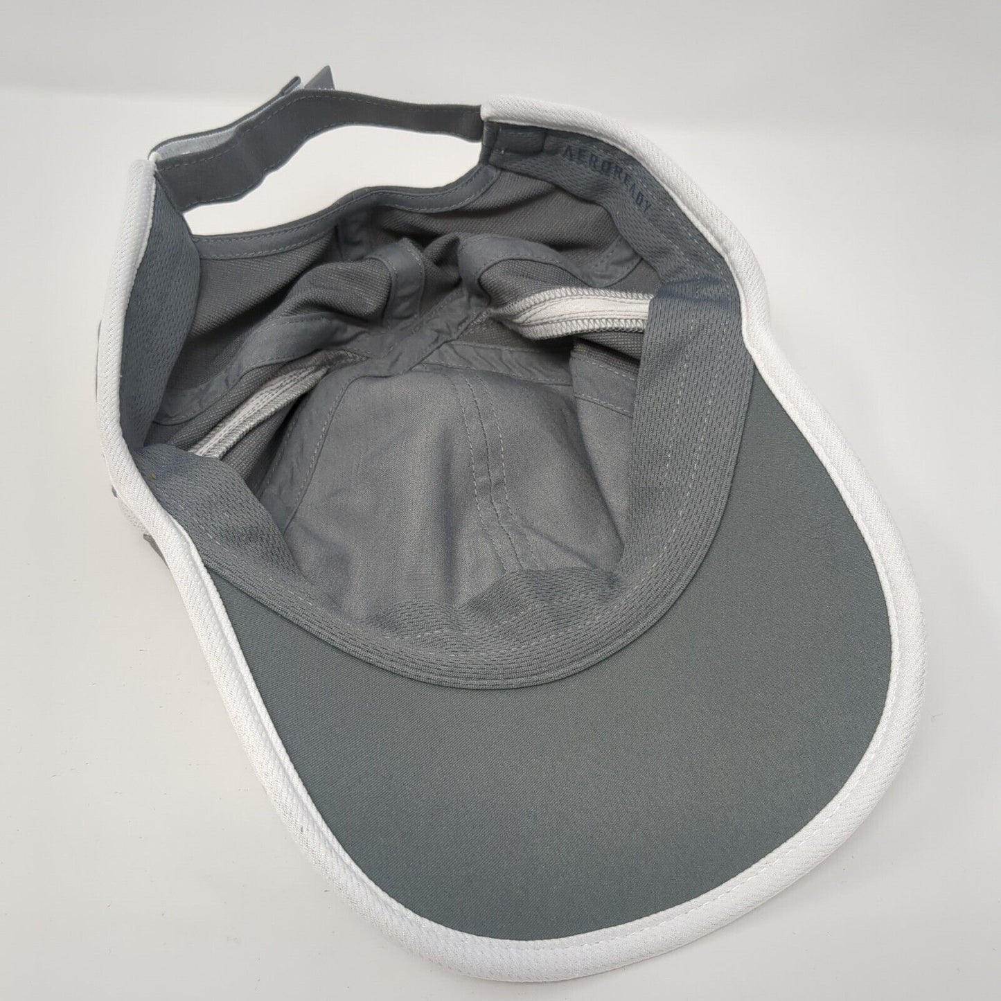 Adidas 3 Stripes Strapback Hat Gray One Size White Trim Aeroready