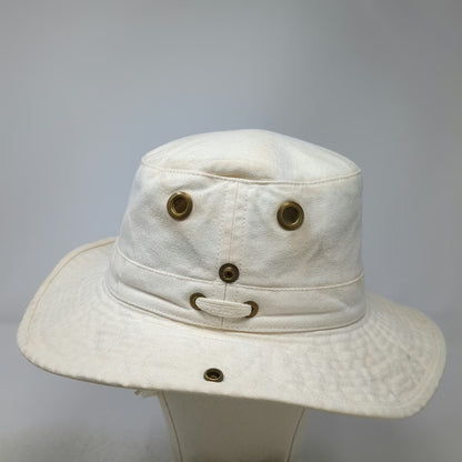 Tilley Boonie Hat Beige 7 1/2 Cotton Duck Made in Canada Float Snap Brim Strap