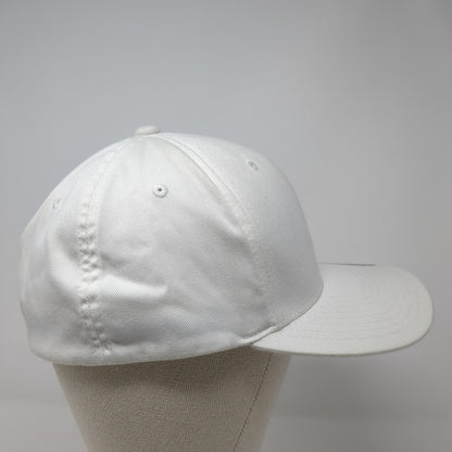 Yupoong Fitted Hat White L/XL Flexfit Embroidered Vented Holes 6 Panel