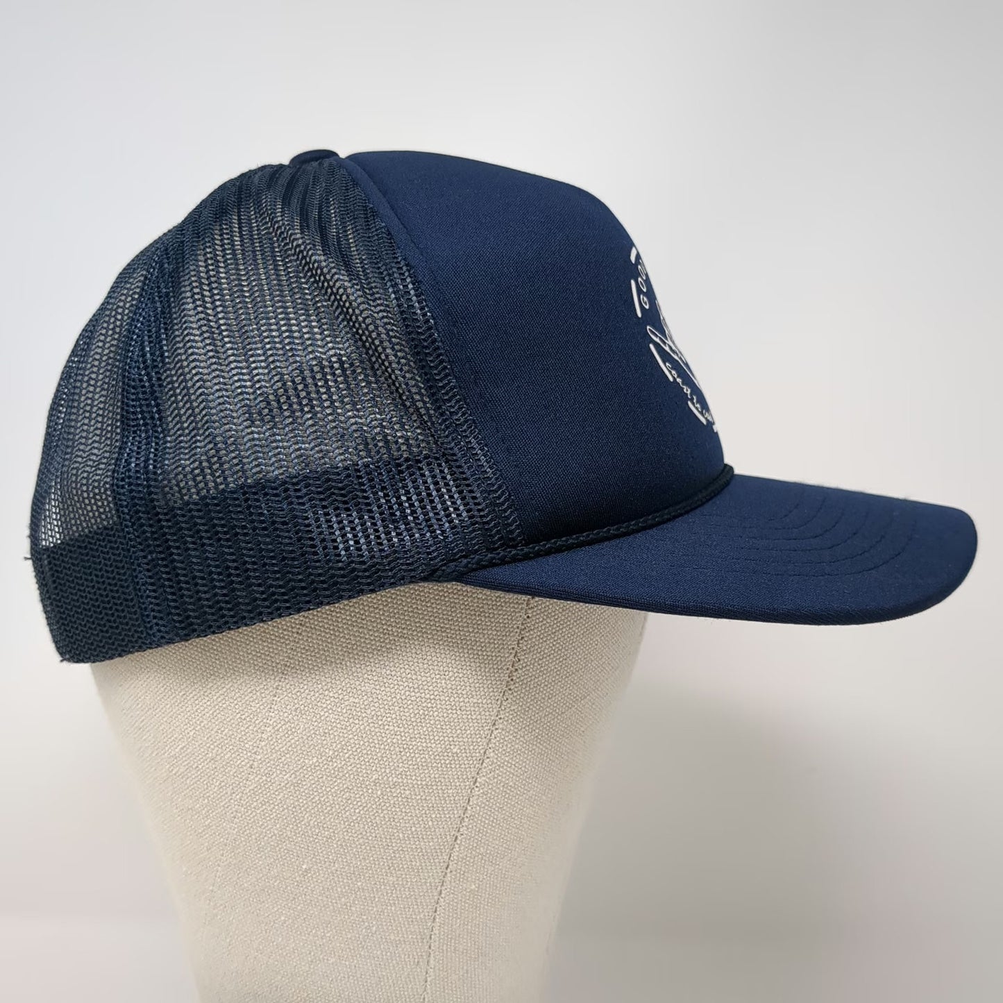 Richardson Trucker Hat Blue One Size Shaka Good Vibes Coast to Coast Mesh Rope