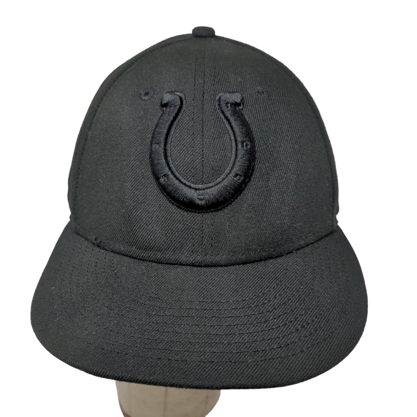 New Era Men's Fitted Hat 59Ffity Black Size 7 5/8 Indianapolis Colts Logo NFL