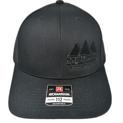 Richardson Trucker Hat Black One Size Snapback Mesh Premier Aggregates Flag