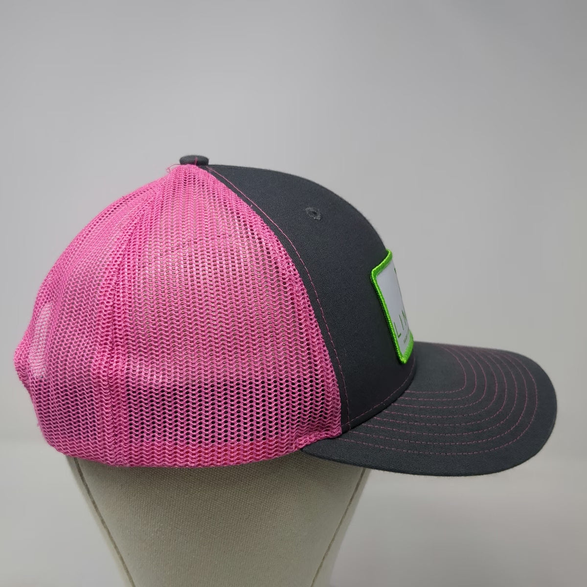Richardson Trucker Hat Gray Pink One Size Mesh Patch Lime Out Saint John VI