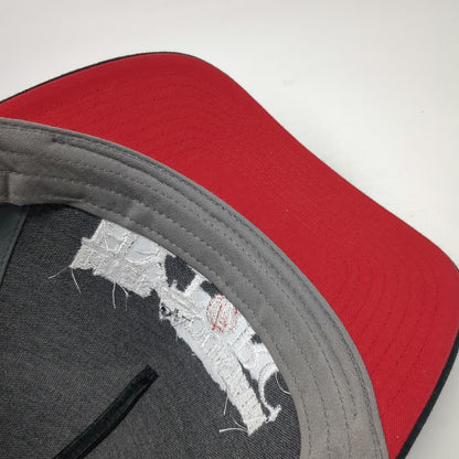 Richardson Trucker Hat Black One Size Snapback Intermountain Hytorc Red Brim
