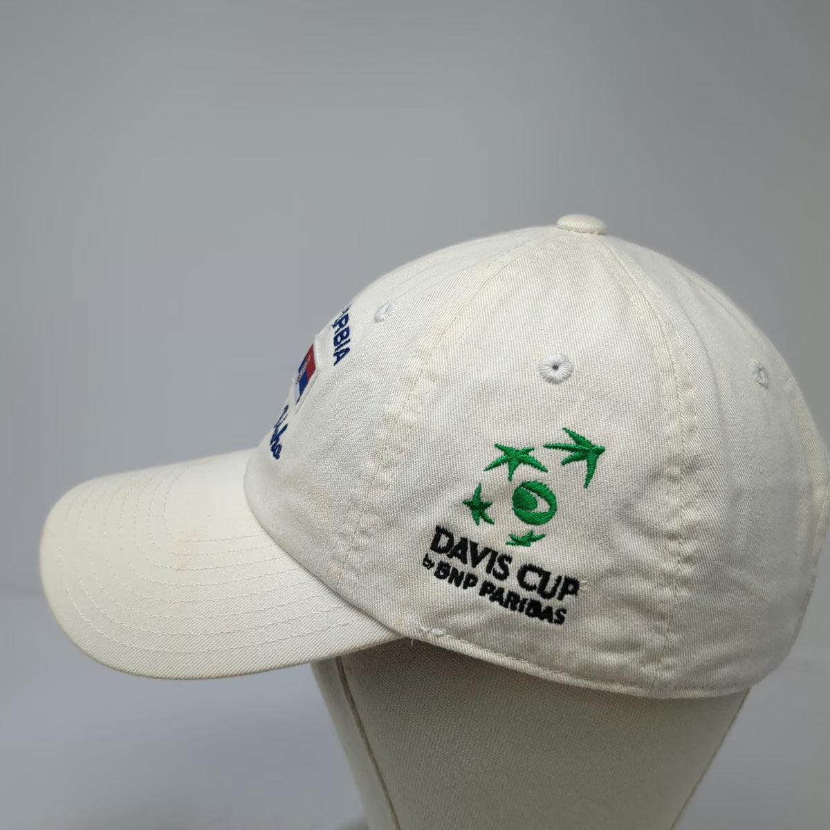 American Needle USA Serbia Davis Cup Tennis Boise Idaho White One Size Strap Hat