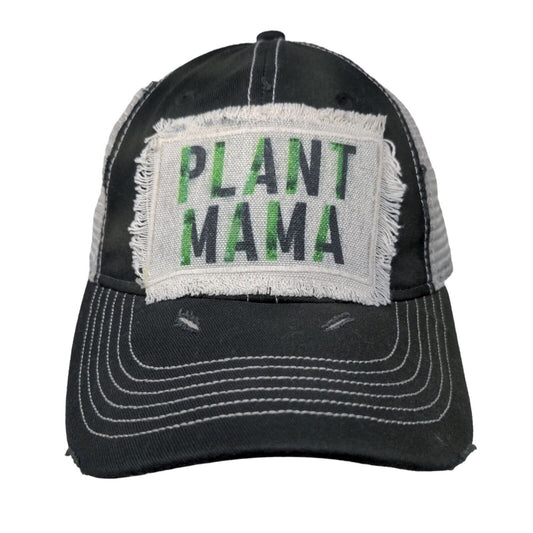 Sportsman Men's Slideback Mesh Back Hat Black White Plant Mama Logo