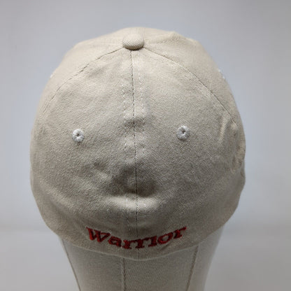 Warrior Custom Golf.Com Fitted Hat Tan One Size Embroidered Vented Holes 6 Panel