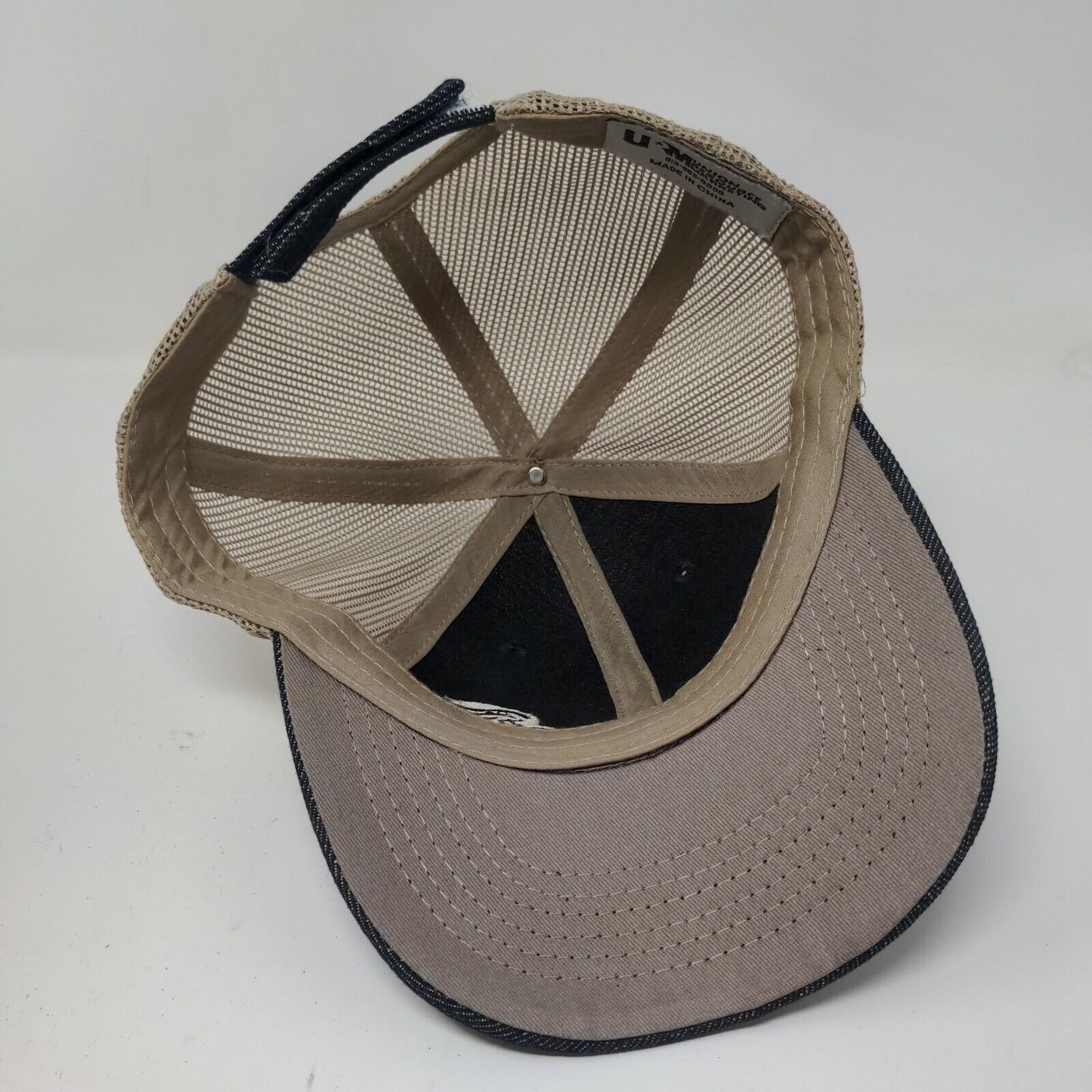 Panera Bread Men's Strapback Mesh Back Hat Tan Blue Adjustable Uniform Employee