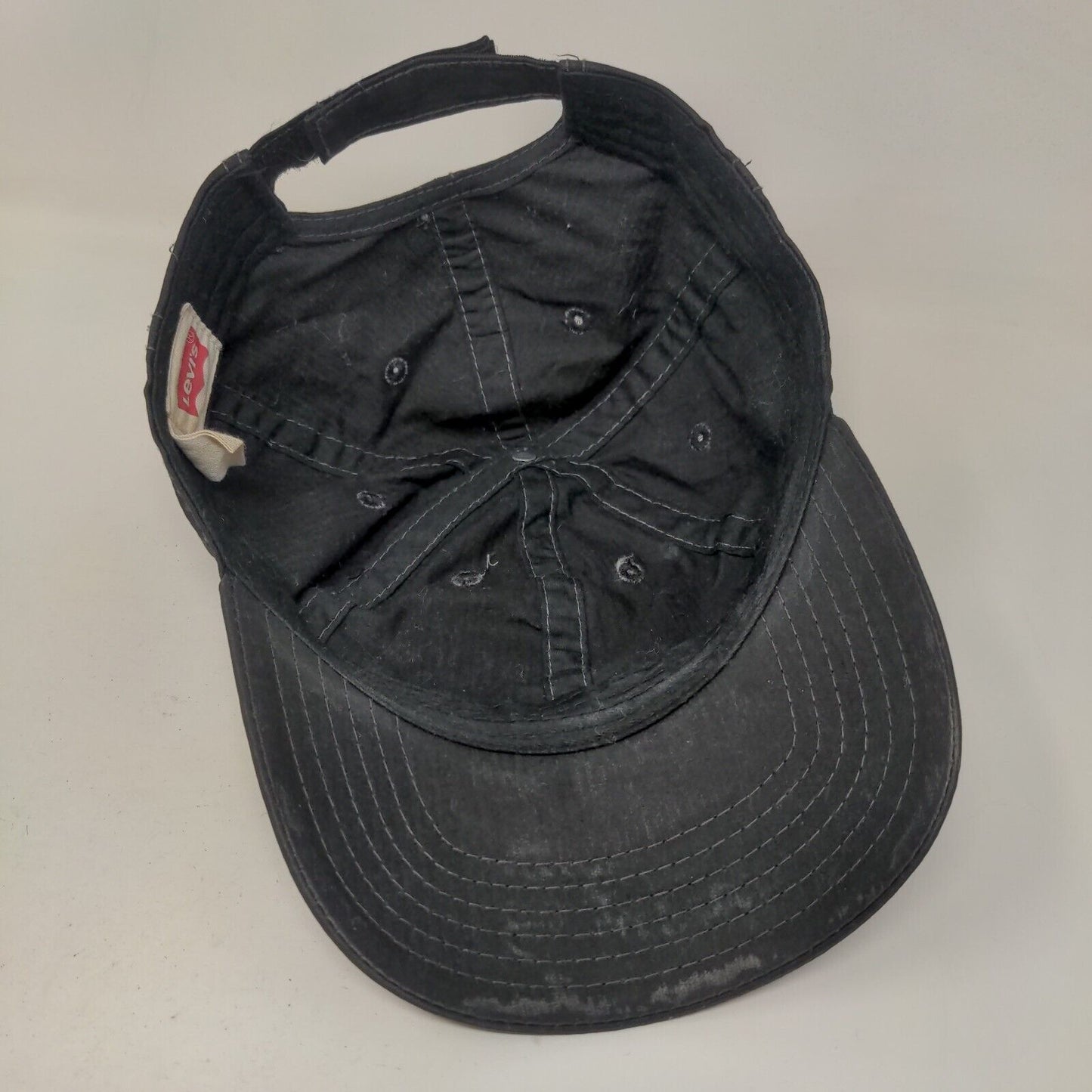 Levi's Leather Patch Strapback Hat Black One Size Adjustable 6 Panel